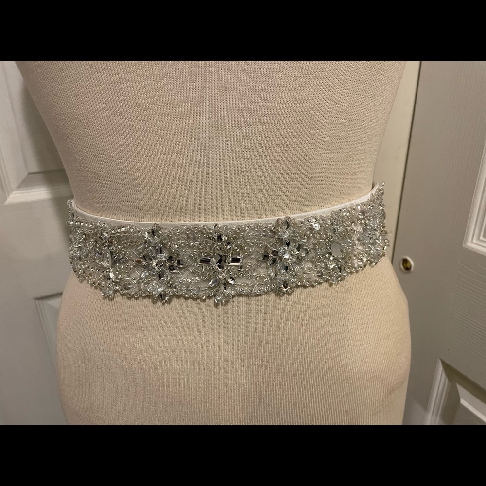 Beaded bridal belt .. 27 inch waist